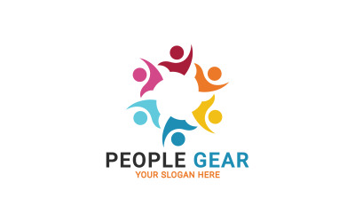 Plantilla de elementos del logotipo de la comunidad global, plantilla de logotipo humano de la comunidad