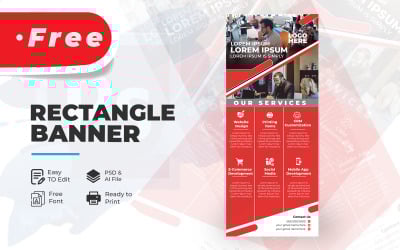 KOSTENLOSE Rechteck-Banner-Designvorlage