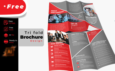 KOSTENLOSE Trifold-Broschüren-Designvorlage für Unternehmen