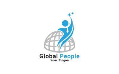 Logo du gagnant du monde, logo du Forum mondial, modèle de logo de connexion mondiale