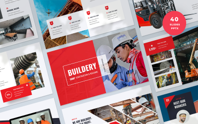 Modelo de PowerPoint de construção e construção
