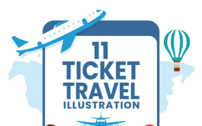 11 在线旅游票务商店插画