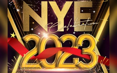 Amerikai szabványos betűméretű Happy New Year Flyer 2023 tervezősablon