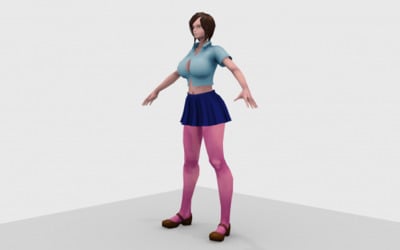 Anime Hot girl 3D model - Obj And Blender