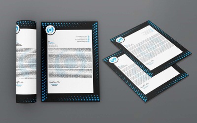 Carta intestata aziendale blu e nera di lusso - Identità aziendale