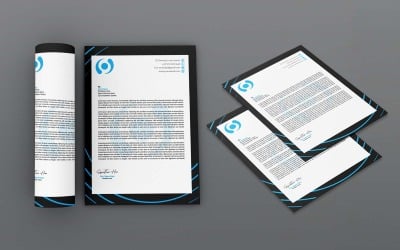 Carta intestata aziendale nera professionale - Identità aziendale