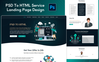 Da PSD a HTML - Modello PSD della pagina di destinazione del servizio