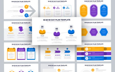 30 60 90-денний план інфографіки Шаблон Google Slides