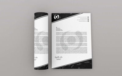 Papel con membrete de lujo negro creativo - Identidad corporativa