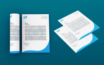 Professzionális kék céges levélpapír – vállalati azonosító