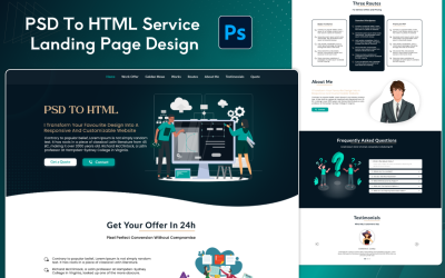 PSD naar HTML - PSD-sjabloon voor servicebestemmingspagina