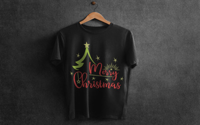 Счастливого Рождества - шаблон логотипа футболки