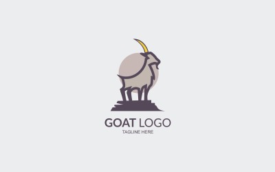 Conception de modèle de logo de chèvre