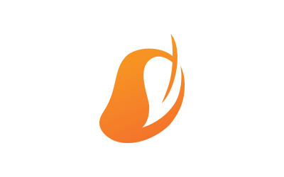 Färsk mango frukt vektor illustration logotyp ikon V11