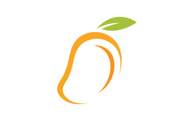 Färsk mango frukt vektor illustration logotyp ikon V7