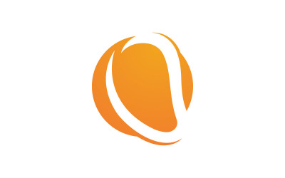 Friss mangó gyümölcs vektoros illusztráció logó ikon V10