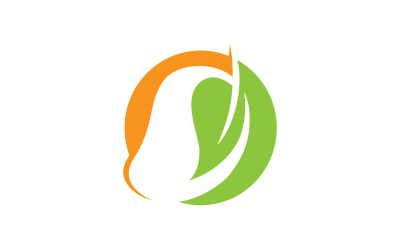 Friss mangó gyümölcs vektoros illusztráció logó ikon V12