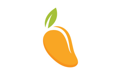 Friss mangó gyümölcs vektoros illusztráció logó ikon V6