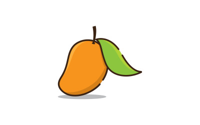 Icona del logo dell&amp;#39;illustrazione vettoriale della frutta del mango fresco V2