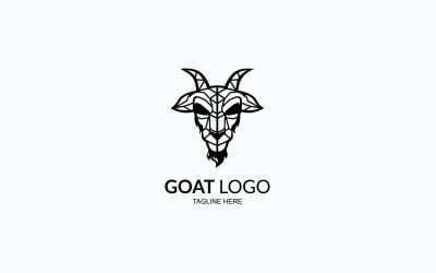 Modèle de conception de logo tête de chèvre