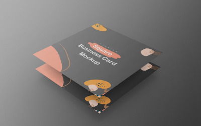 Square Business Card Mockup PSD Template Vol 04