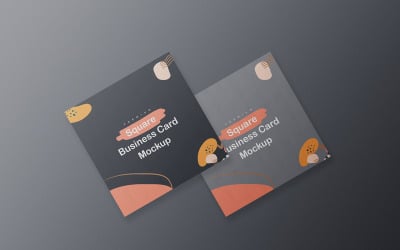 Square Business Card Mockup PSD Template Vol 07