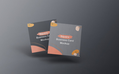 Square Business Card Mockup PSD Template Vol 10