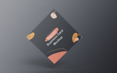 Square Business Card Mockup PSD Template Vol07
