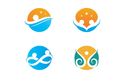 Communautair netwerk en sociaal gezondheidslogo pictogram ontwerpsjabloon V 25