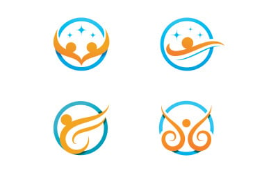 Community  network and social  Health Logo  icon design template V 27