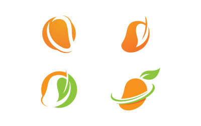 Färsk mango frukt vektor illustration logotyp ikon V14