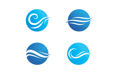Icône du logo illustration vectorielle vague V16