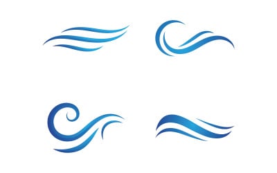 Icône du logo illustration vectorielle vague V17