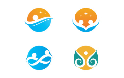 Közösségi hálózat és közösségi Egészségügyi logó ikon tervezősablon V 25