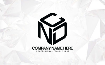 Креативний логотип NDC із трьох літер із шестикутником - ідентифікація бренду