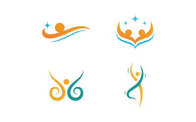 Rete comunitaria e modello di progettazione dell&amp;#39;icona del logo della salute sociale V 24
