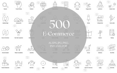 Büyük İşletme Simge Seti - 500 Simge