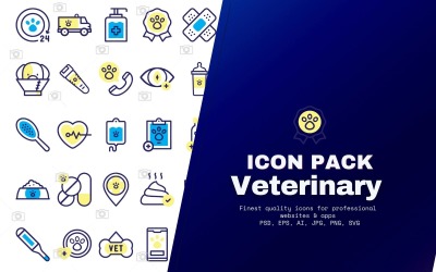 Ikonpaket: Veterinär (50 ikoner)