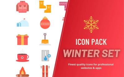 Ikonuppsättning: vinterikoner (30 ikoner)