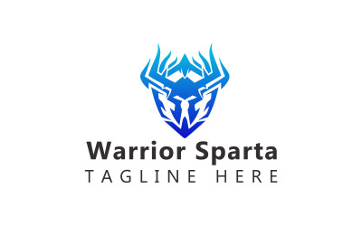 Logo rycerza, szablon logo wojownika Sparta