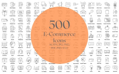 Mega Pack: 500 iconos de comercio electrónico