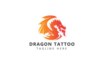 Modello di logo del tatuaggio del drago