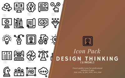 Pacchetto icone: Design Thinking Lineal 50