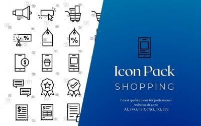 Paquete de íconos: 100 íconos de compras