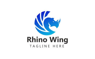 Rhino Wing-Logo. Nashorn-Logo-Vorlage kostenlos