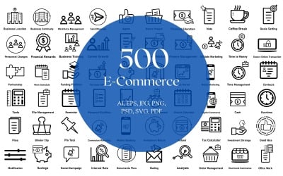 Simge Paketi: 500 E-Ticaret Simgesi