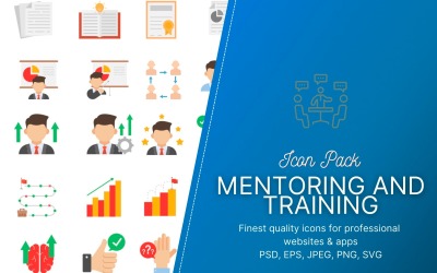 Symbolpaket: Mentoring und Training - Linienfarbe (50 Symbole)