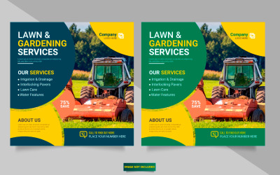 Vektor Landwirtschaftsservice Social Media Post Banner oder Rasenmäher Gartenkonzept Banner