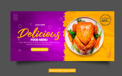 Voedselwebbanner Social media omslagbanner voedselreclame