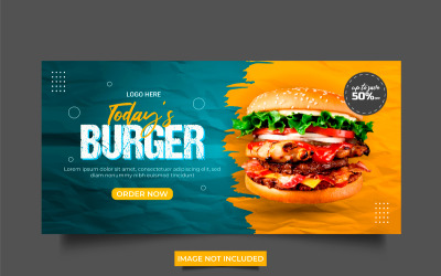 Banner web alimentare Banner di copertina dei social media modello di offerta di vendita sconto alimentare Disegno vettoriale